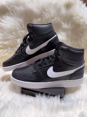 Nike Ebernon Mid Black White High Top Basketball Sneakers Shoes (size 8)